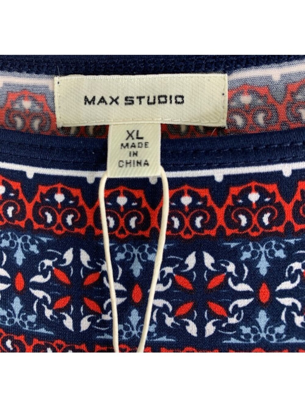 NWT Max Studio Mosaic Print Knee Dress Lightweight Travel XL Jersey 3/4 Sleeve - Picture 5 of 12